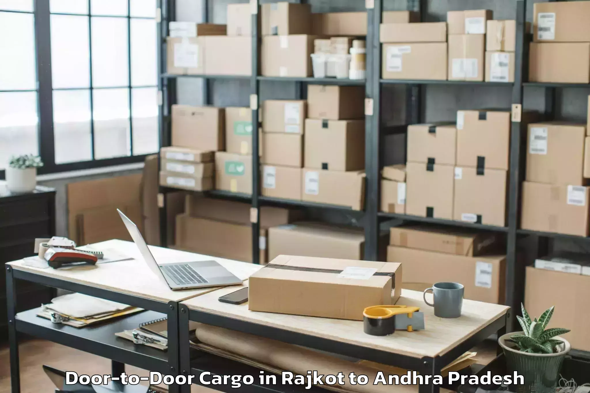 Hassle-Free Rajkot to Bhattiprolu Door To Door Cargo